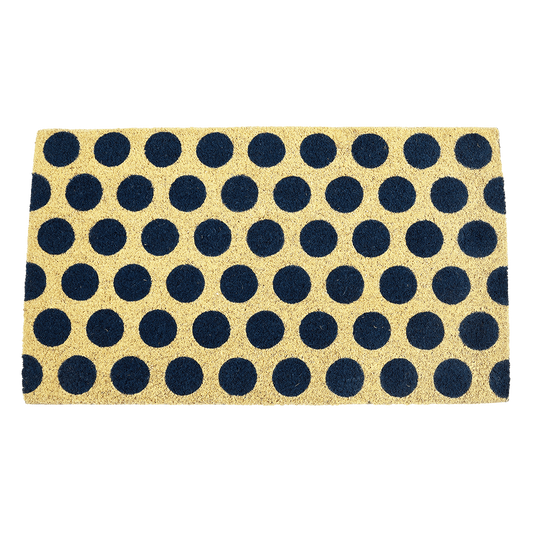 Navy Spotty Coir Doormat