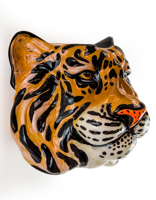 Striking Tiger Head Ceramic Wall Sconce/Vase