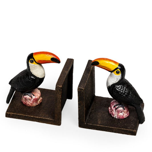 Antiqued Cast Iron Toucan Bookends