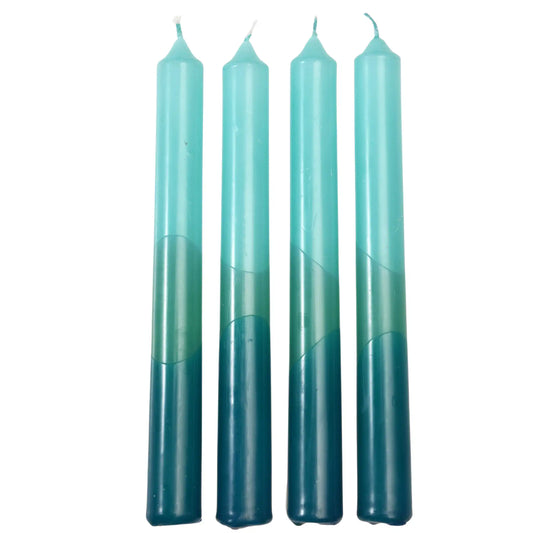 Blue Dip Dye Spiral Candles | Set of Four