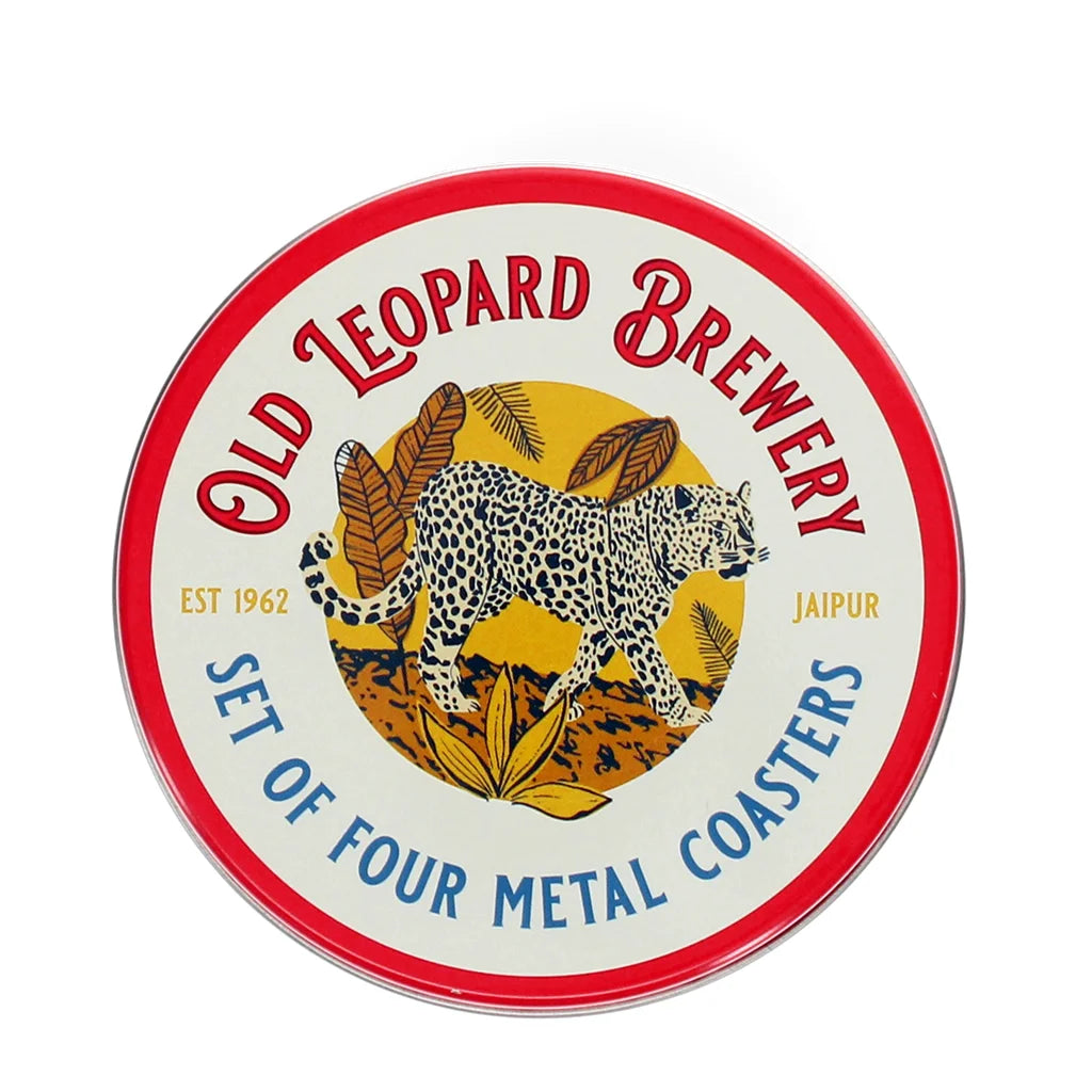 Old Leopard Brewery Metal Coasters | Set of 4