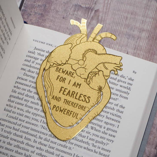 Frankenstein Anatomical Heart Brass Bookmark | Mary Shelley