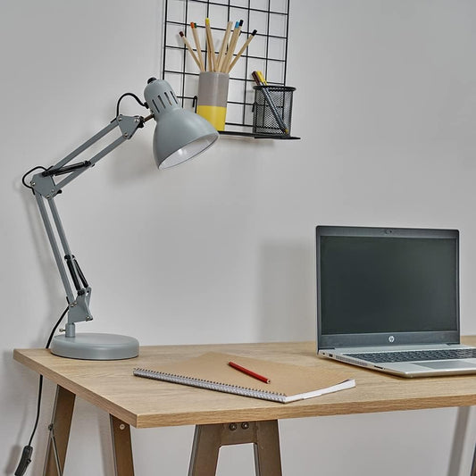 Grey Retro Style Desk Lamp