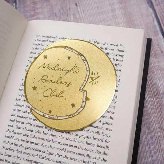 Midnight Readers Club Moon Brass Bookmark