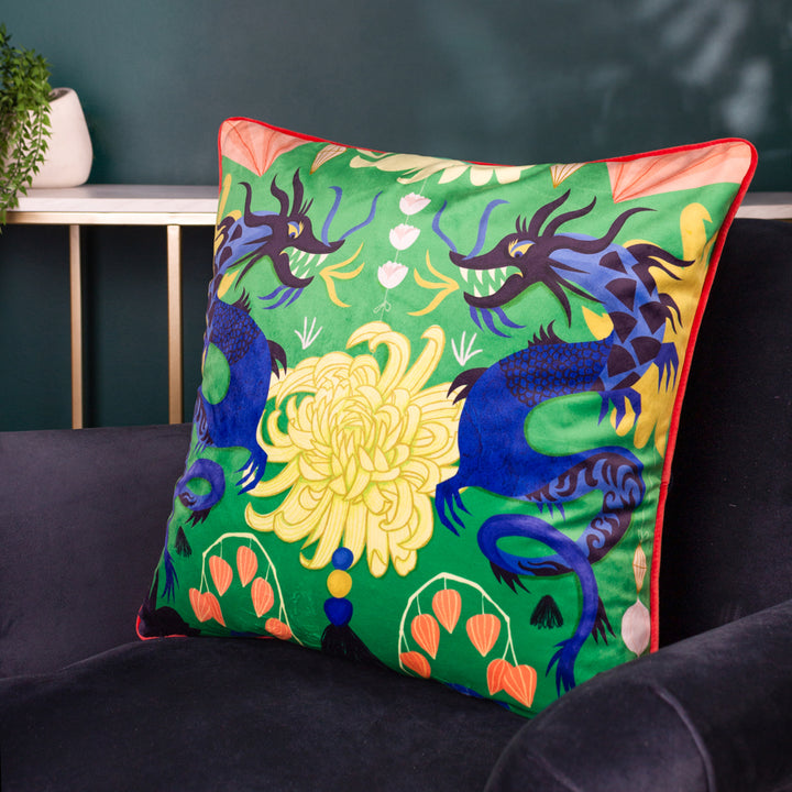 Green Dragons Cushion