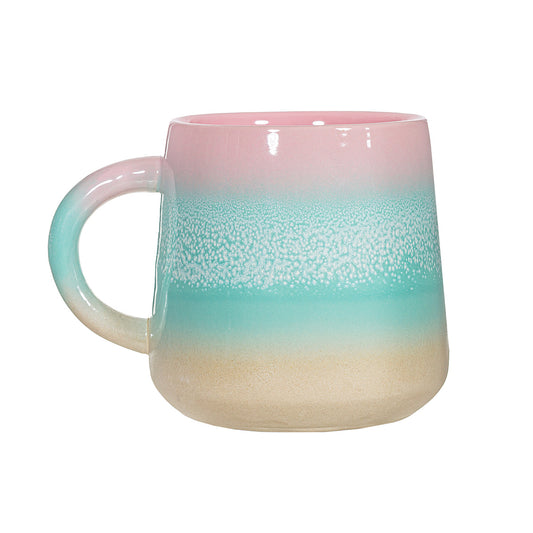 Stoneware Ceramic Glaze Ombre Mug | Pastel Pink/Green