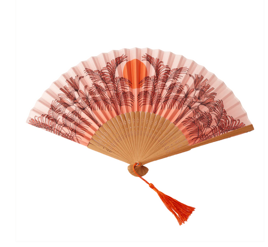 Folding Fan in Peachy Orange | Small