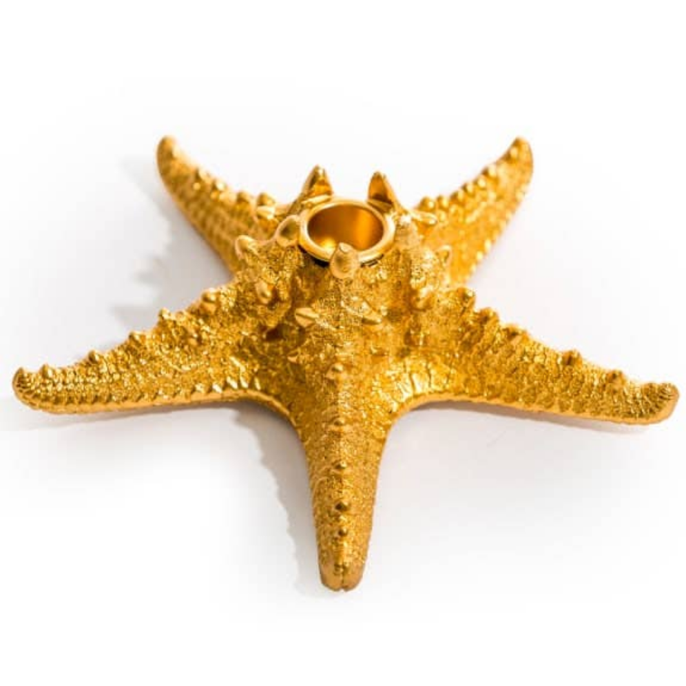 Antique Gold Starfish Candle Holder