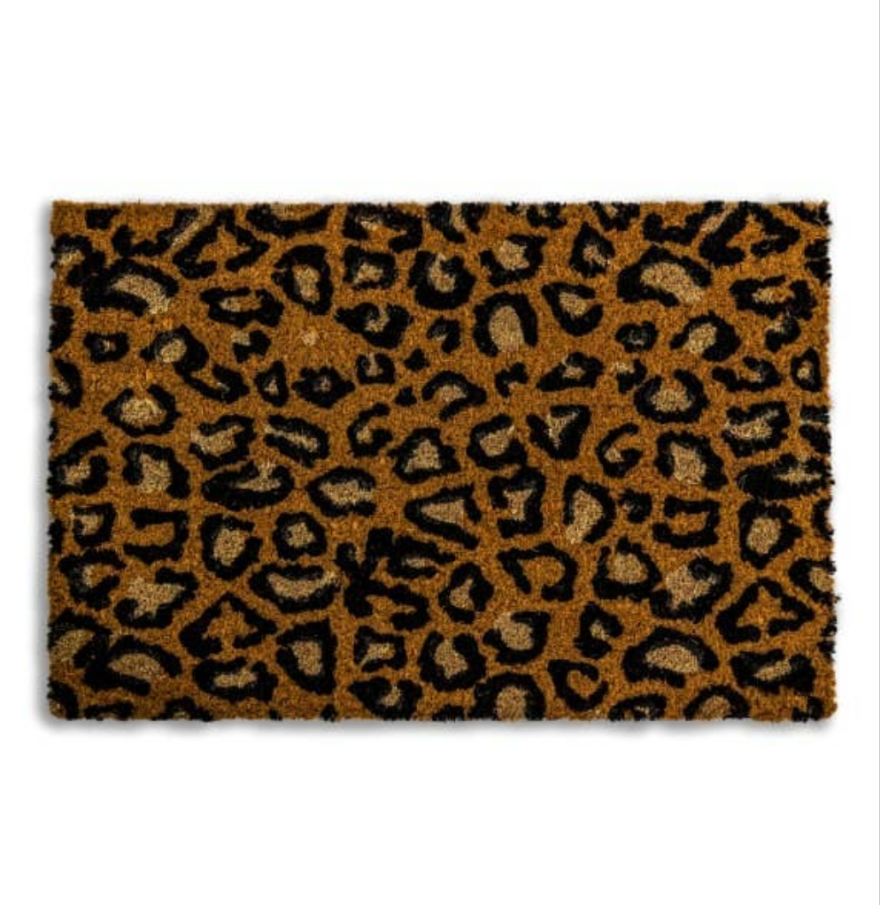 Leopard Print Coir Doormat