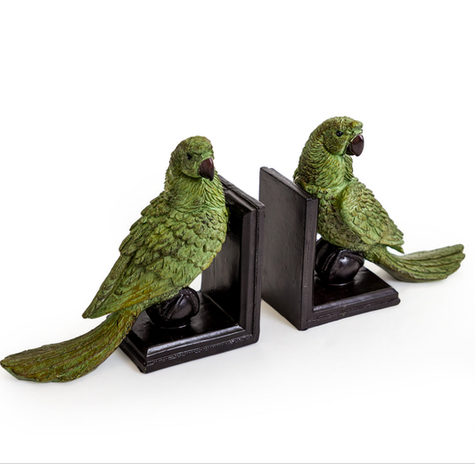 Green Parrot Bookends