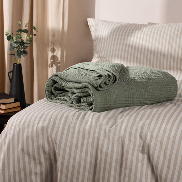 Crinkle Cotton Throw | Eucalyptus