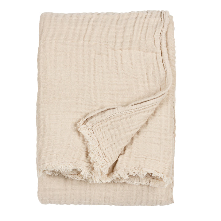 Crinkle Cotton Throw | Natural
