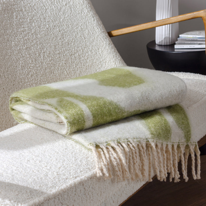 Milo Fringed Throw | Olive Green