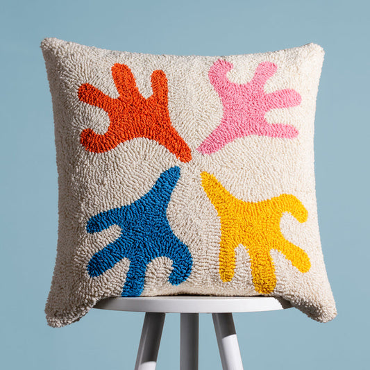 Coral Knitted Multicolour Cushion