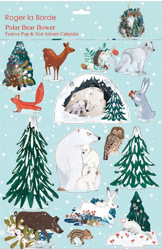 Christmas Polar Bear Bower Pop & Slot 3D Advent Calendar