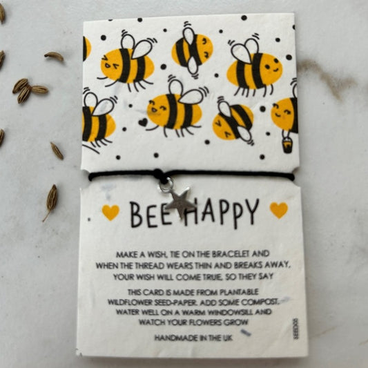 Wish Strings Wildflower Plantable 'Bee Happy' Charm Bracelet