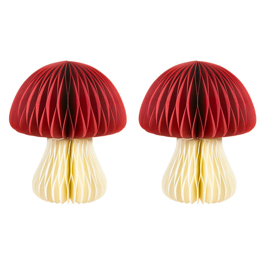 Mushroom Honeycomb Paper Decoration | Set of 2