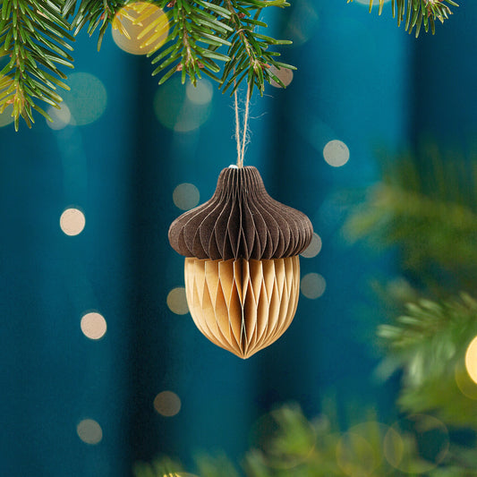 Acorn Honeycomb Paper Hanging Decoration