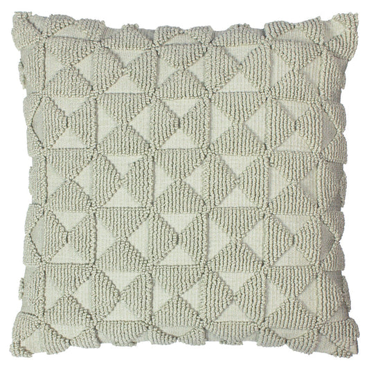 Tufted Geometric Cushion - Taupe