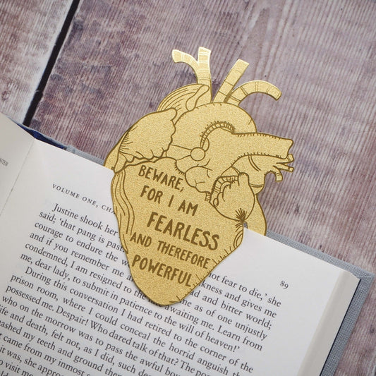 Frankenstein Anatomical Heart Brass Bookmark | Mary Shelley