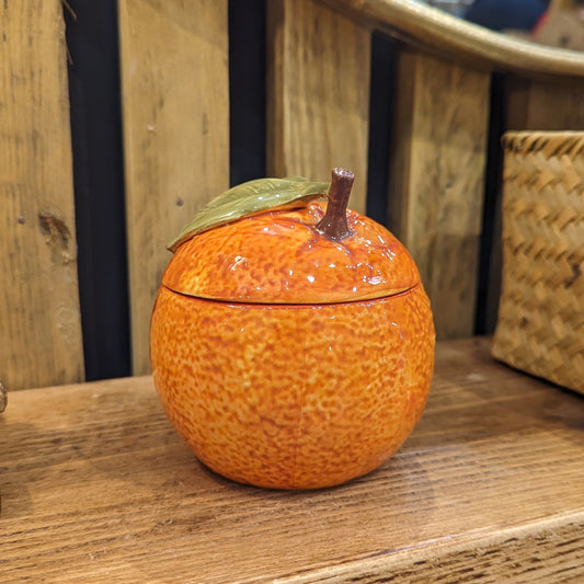 Ceramic Orange Storage Jar