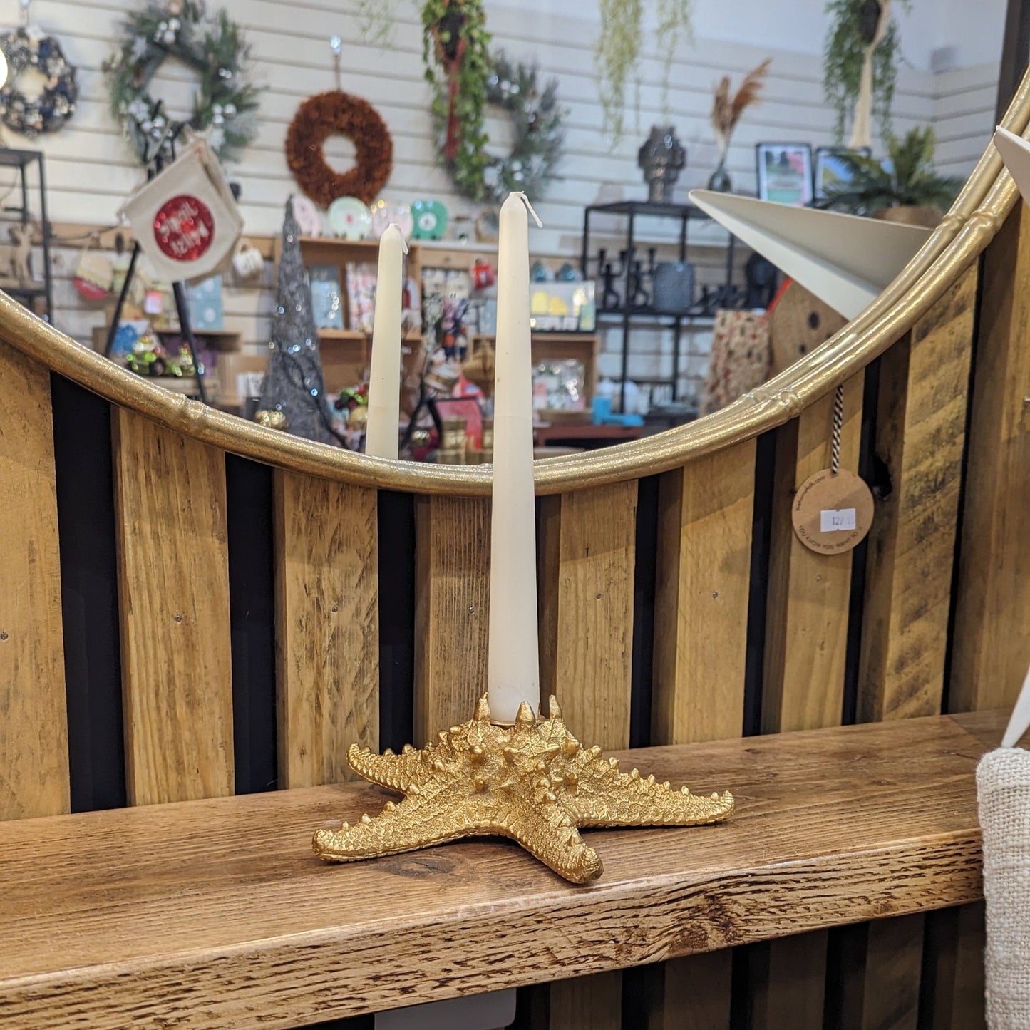 Antique Gold Starfish Candle Holder