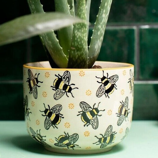 Hand Painted Busy Bees Planter