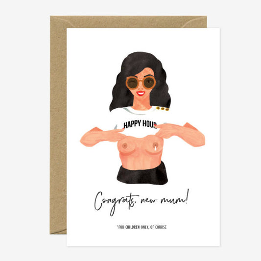 Congrats New Mum, Happy Hour Card