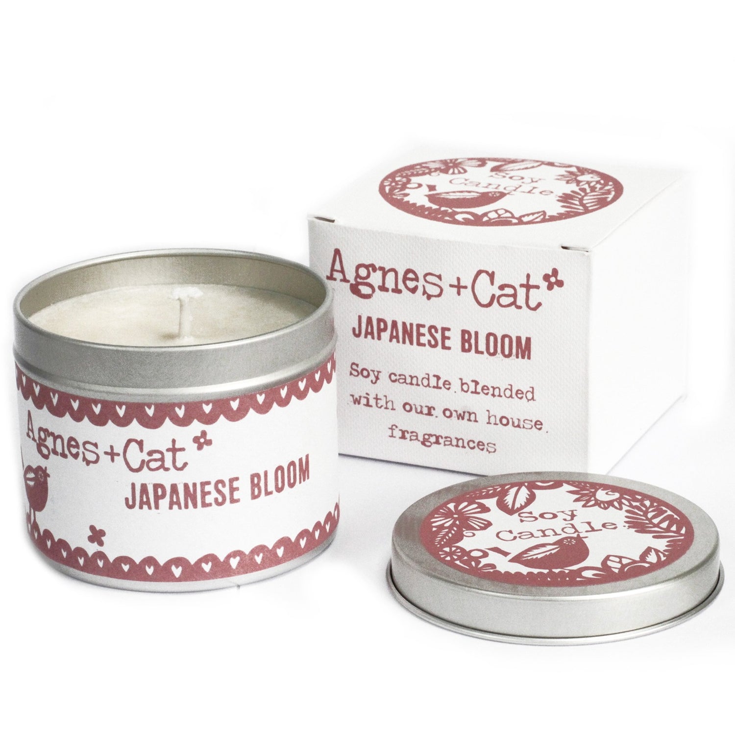Agnes + Cat Japanese Bloom Fragranced Soy Wax Tin Candle