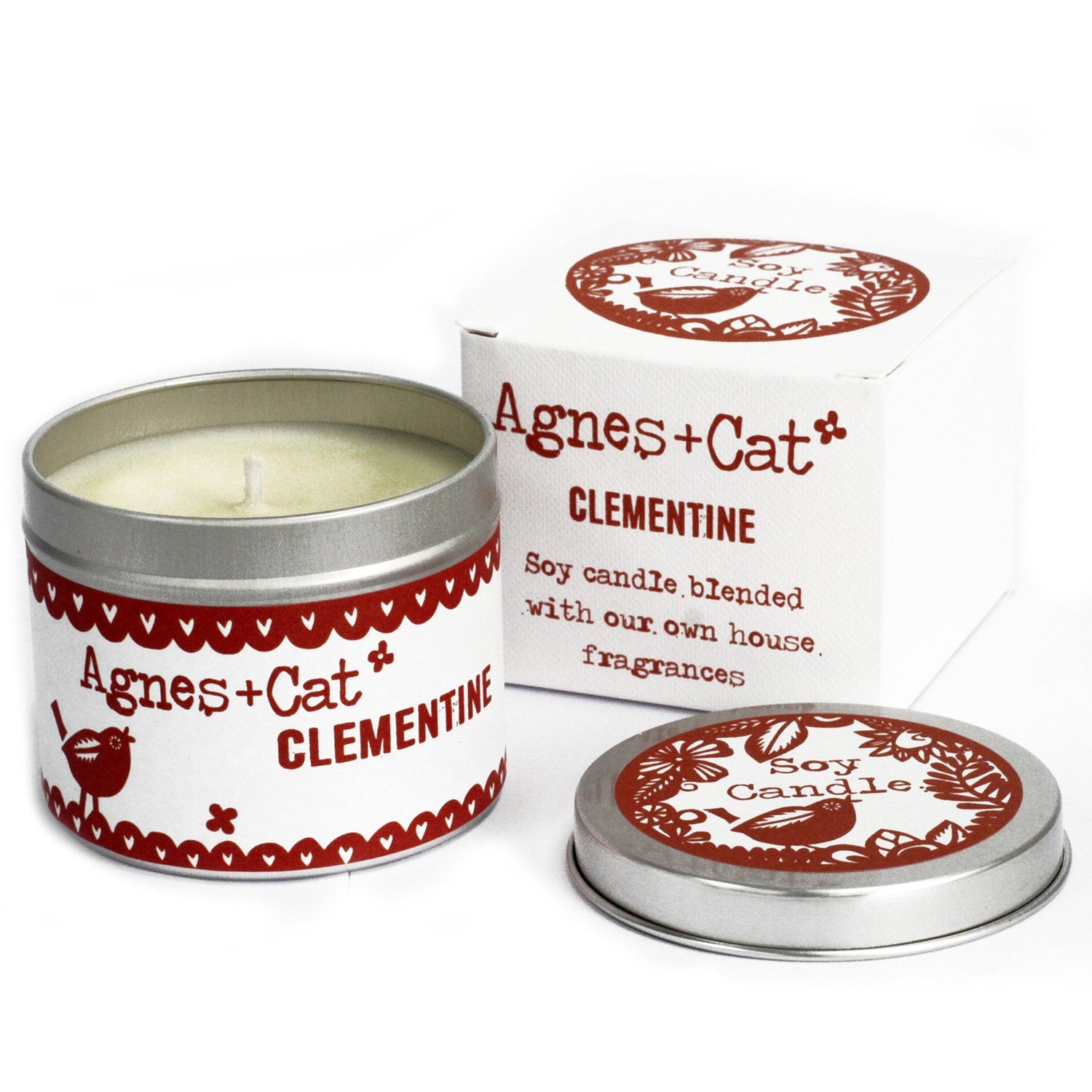 Agnes + Cat Clementine Fragranced Soy Wax Tin Candle