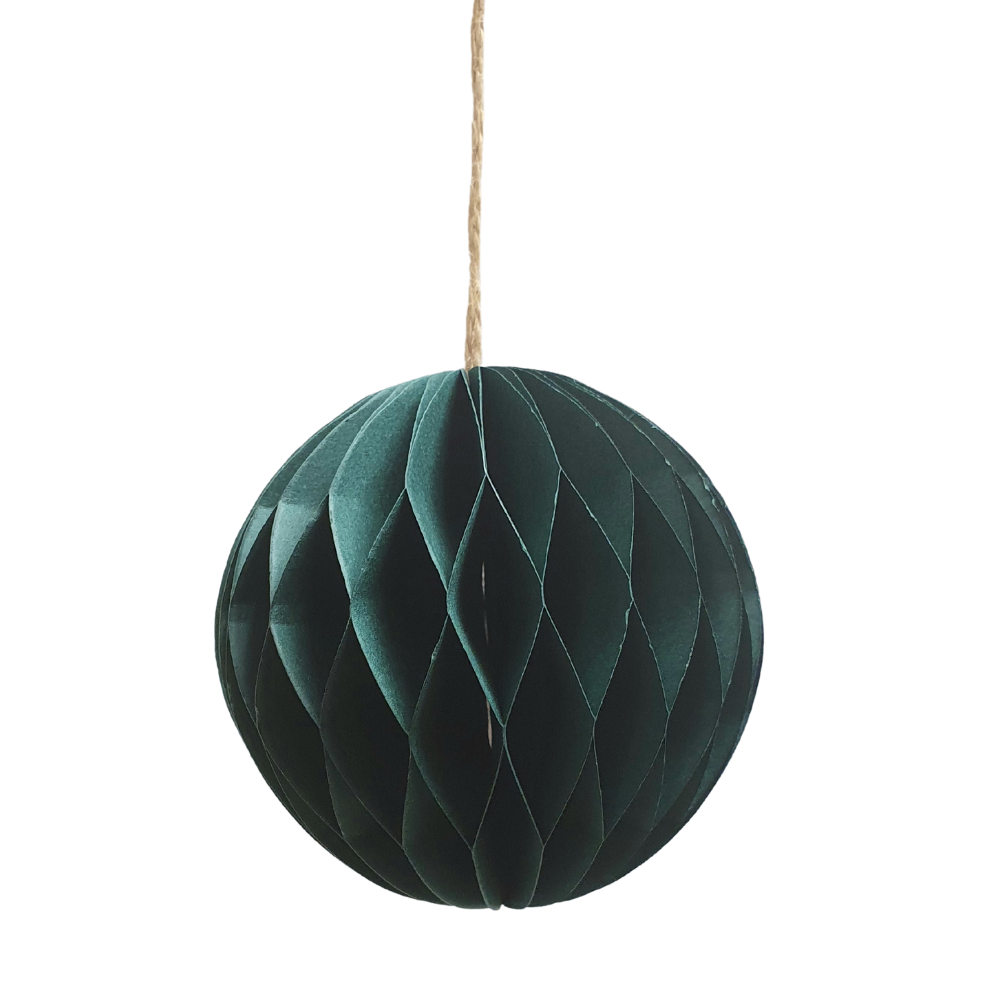 Sphere Shaped Honeycomb Recycled Paper Hanging Christmas Tree Decoration