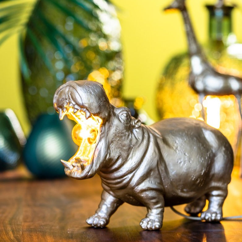 Gold Hippo Table Lamp