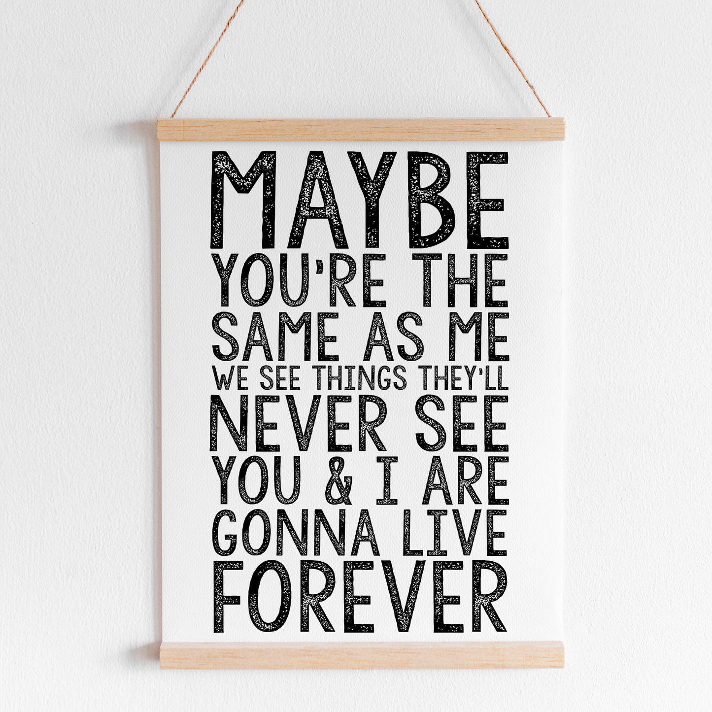 Live Forever Words Art Wall Print