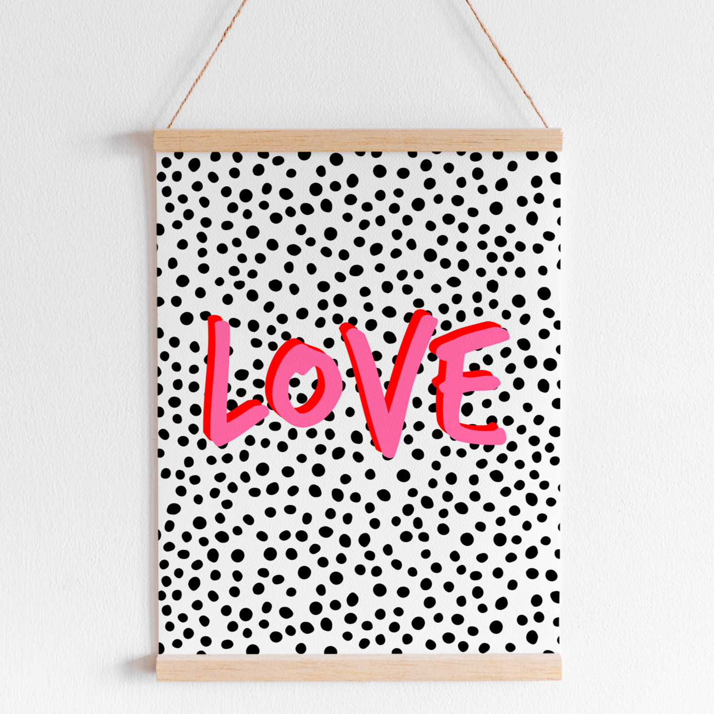 Polka Dot Love Unframed Wall Art Print