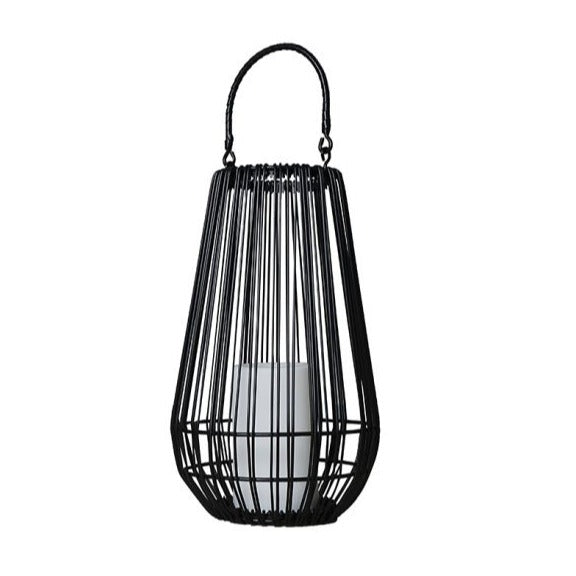 Wire Outdoor Lantern With Battery LED Candle, 32cm