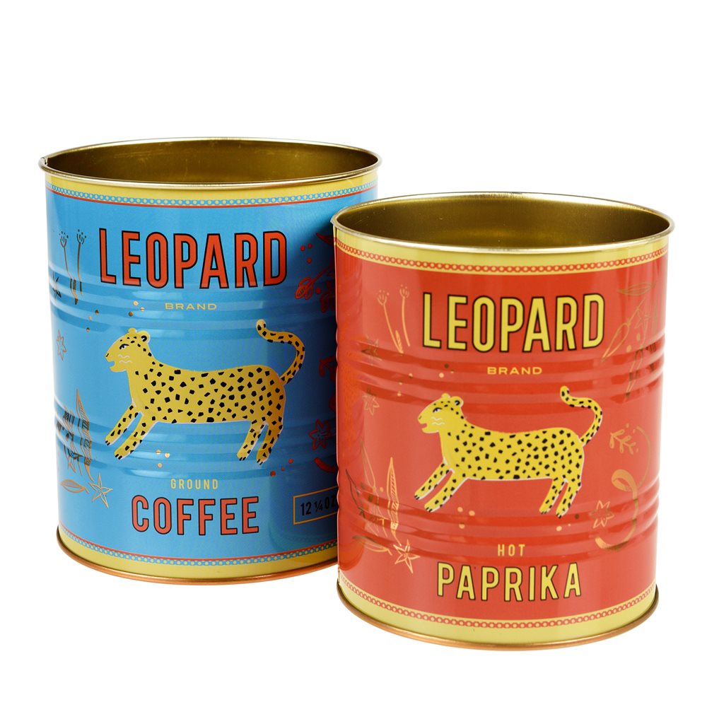 Leopard Retro Storage Tins | Set of 2