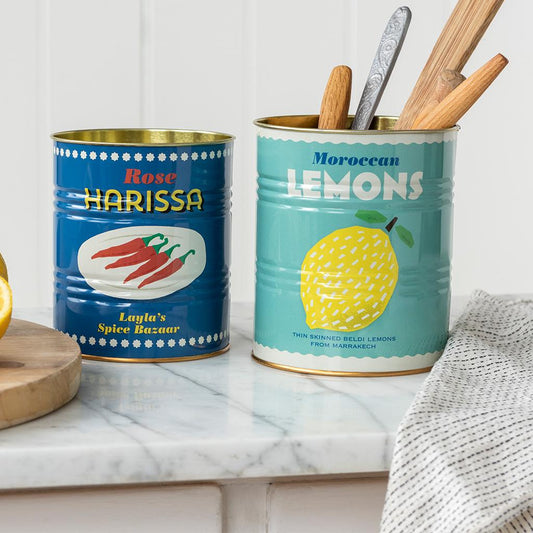 Lemons & Harissa Retro Storage Tins, Set of 2