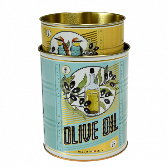 Olive Oil Retro Storage Tins, Set of 2