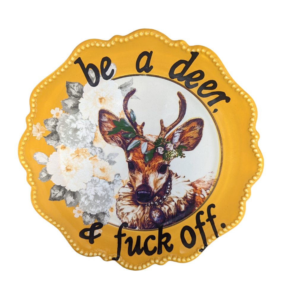Be A Deer Vintage Plate, 20cm