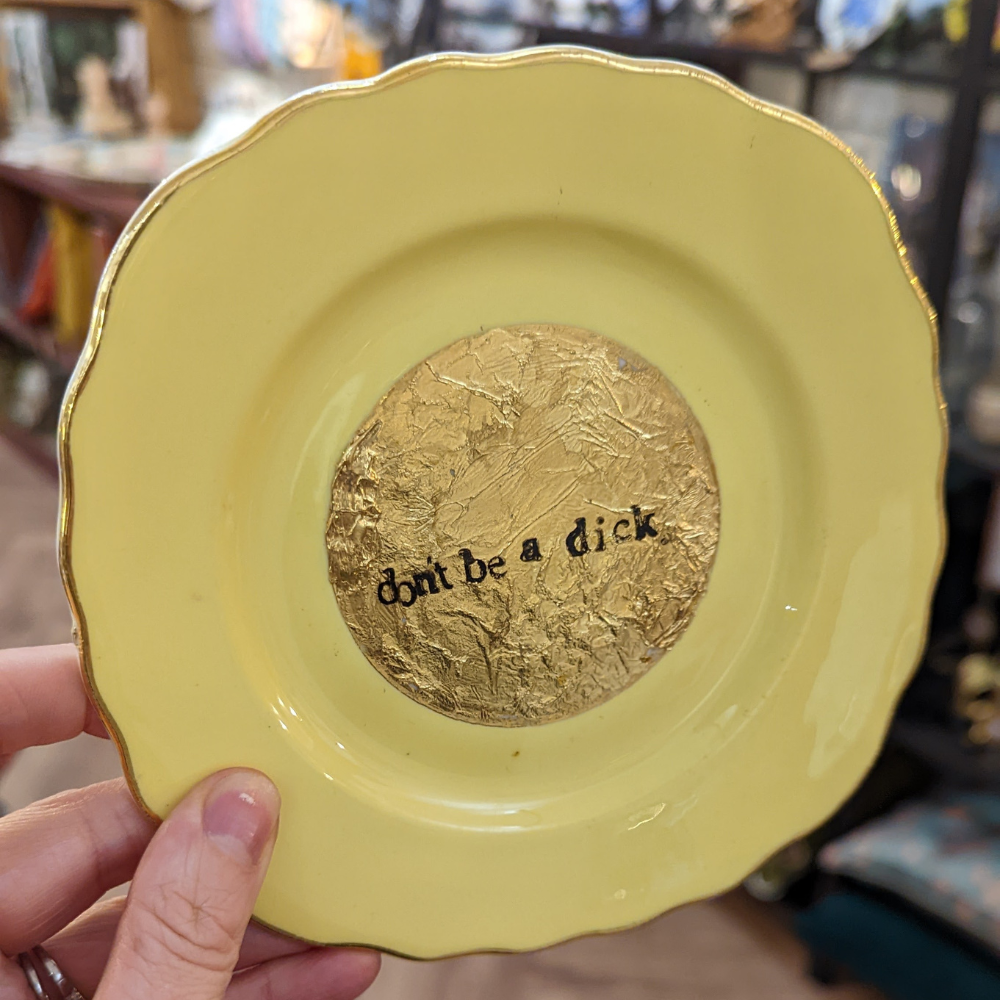 Don't Be A Dick Vintage Cake Plate, 16cm