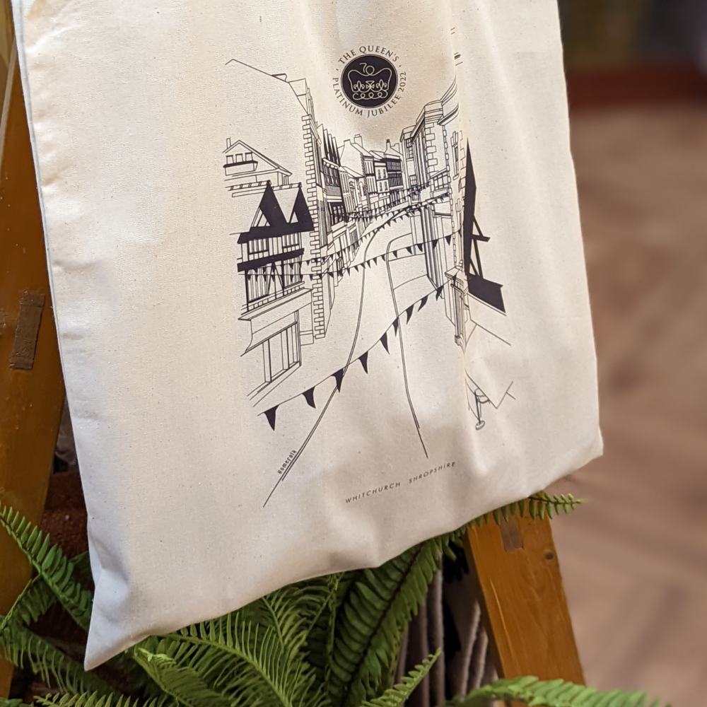 Whitchurch High Street Queens Platinum Jubilee Tote Bag