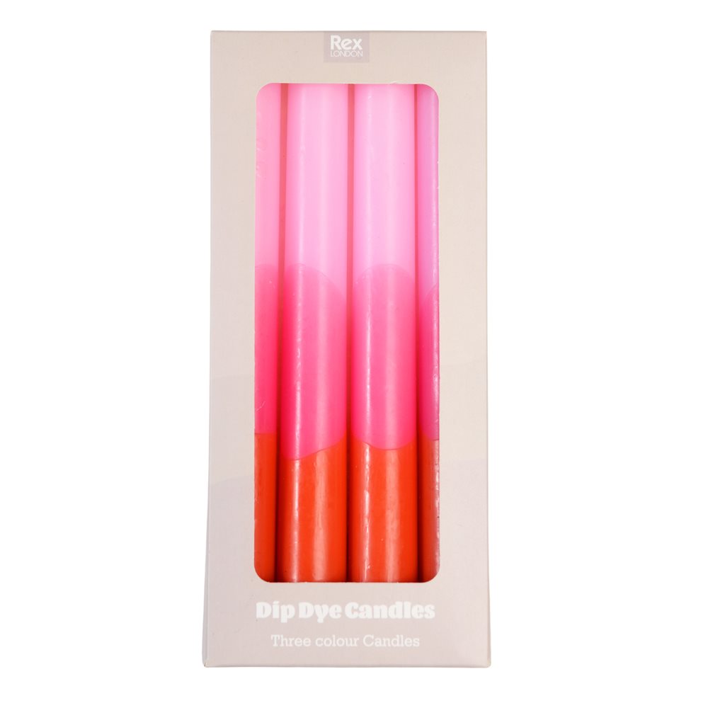 Pink Dip Dye Candles I Set of Four