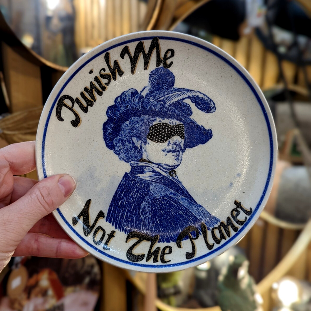 Planet Friendly Punish Me Vintage Plate