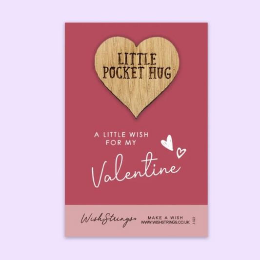 Wish Strings Valentine Little Wooden Pocket Hug