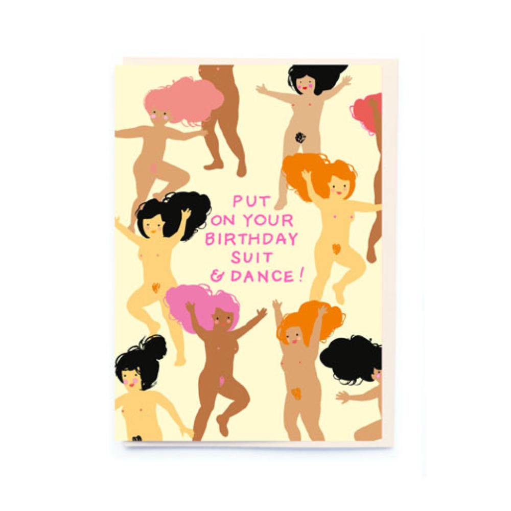 Nudies Birthday Suit Dancing Card