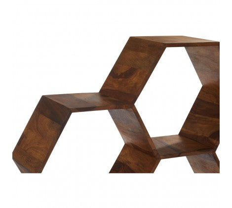 Sheesham Wood Hexagonal Shelf/Display