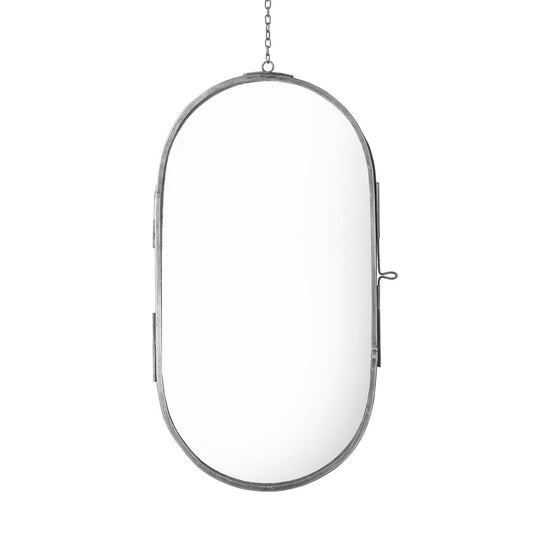 Hanging Oval Iron & Glass Frame