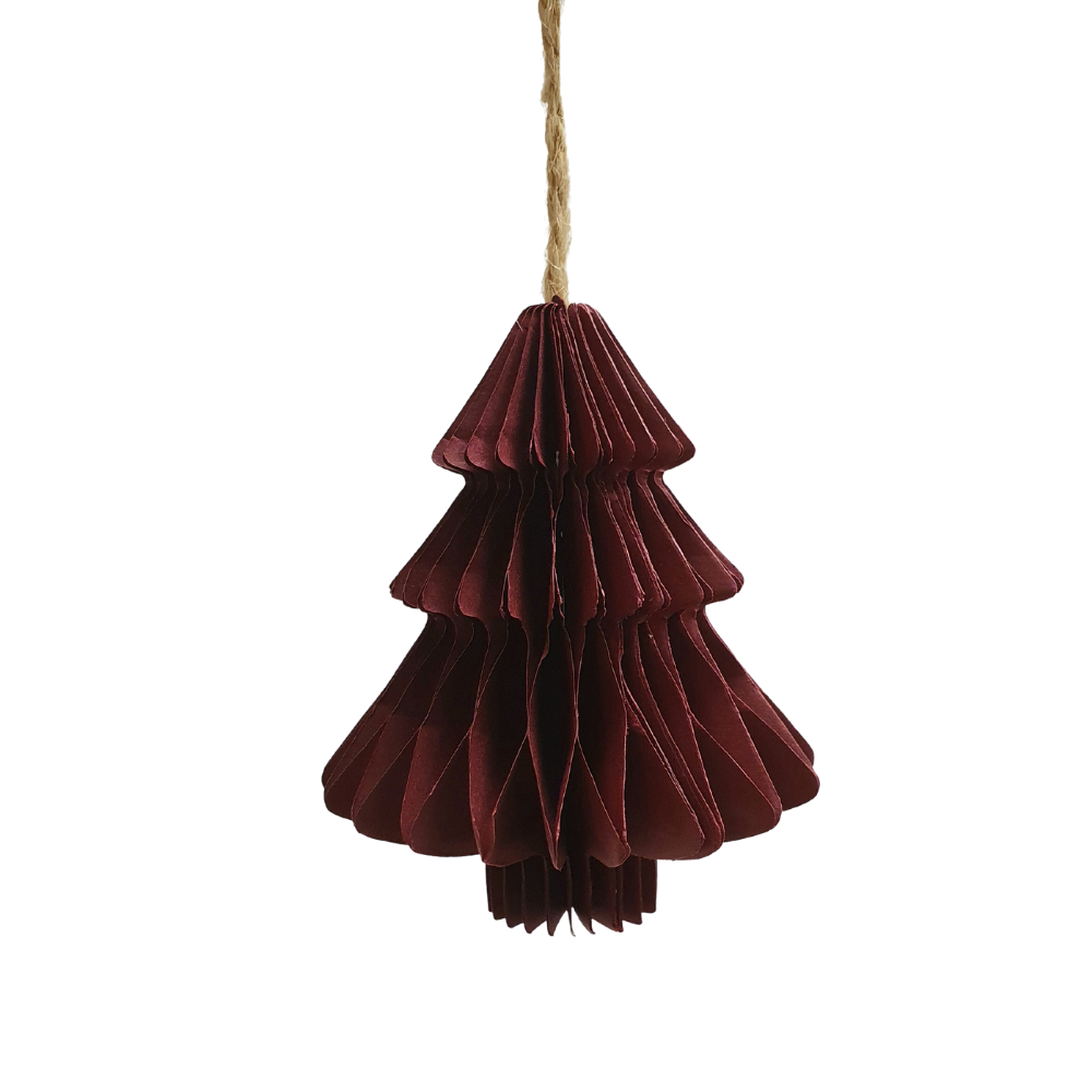 Tree Shaped Honeycomb Recycled Paper Hanging Christmas Tree Decoration