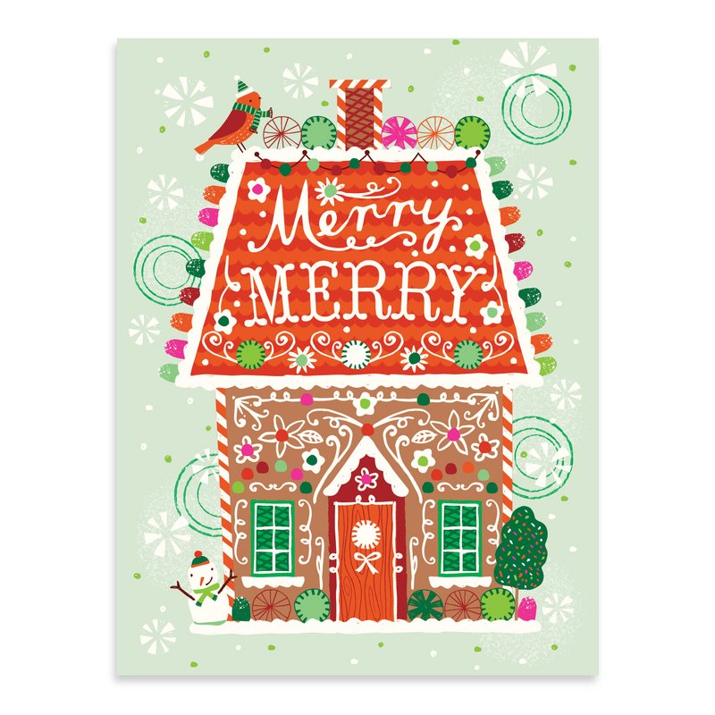 Gingerbread House Christmas Notecards | Pack of 10