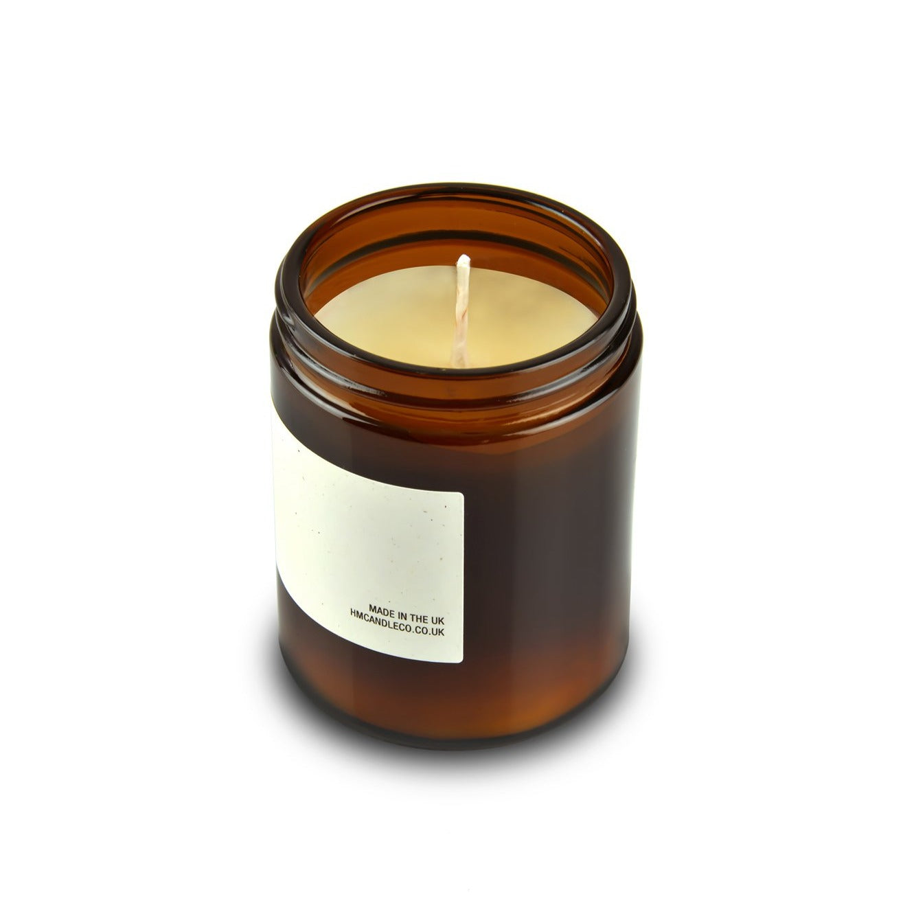 Tobacco & Sweet Hay Soy Wax Candle in a Recycled Amber Glass Pot